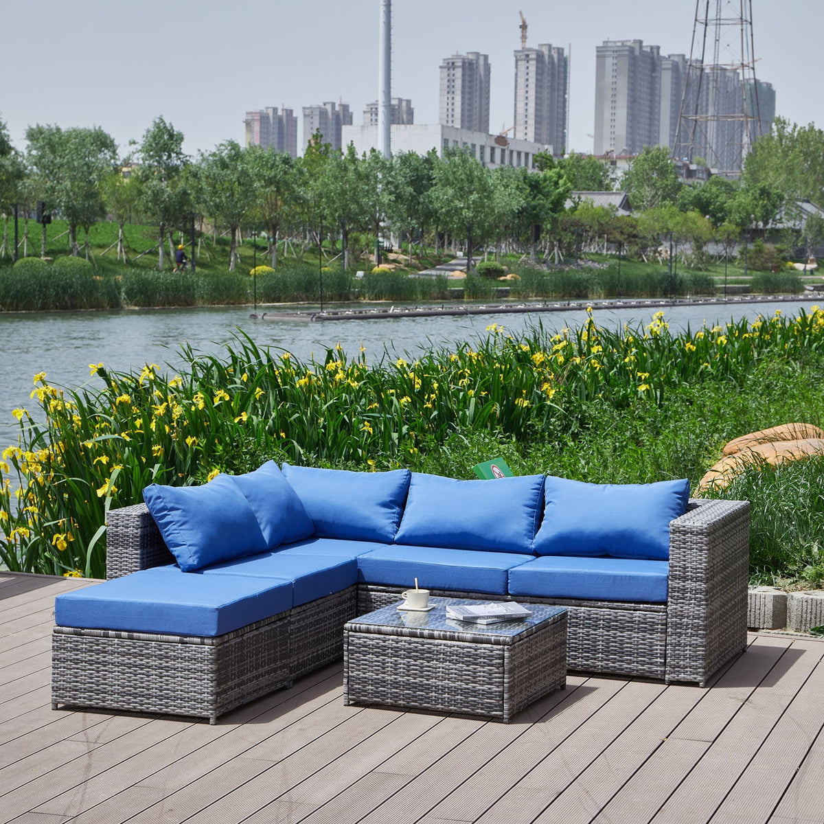 Patio Sofa With Cushions