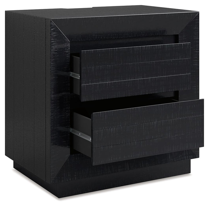 Londer - Two Drawer Night Stand - Black
