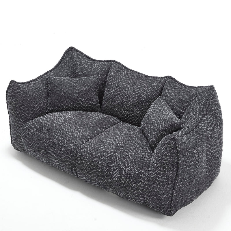 Comfortable Dual Beanbag Chair With High Resilience Foam Core For 2 People