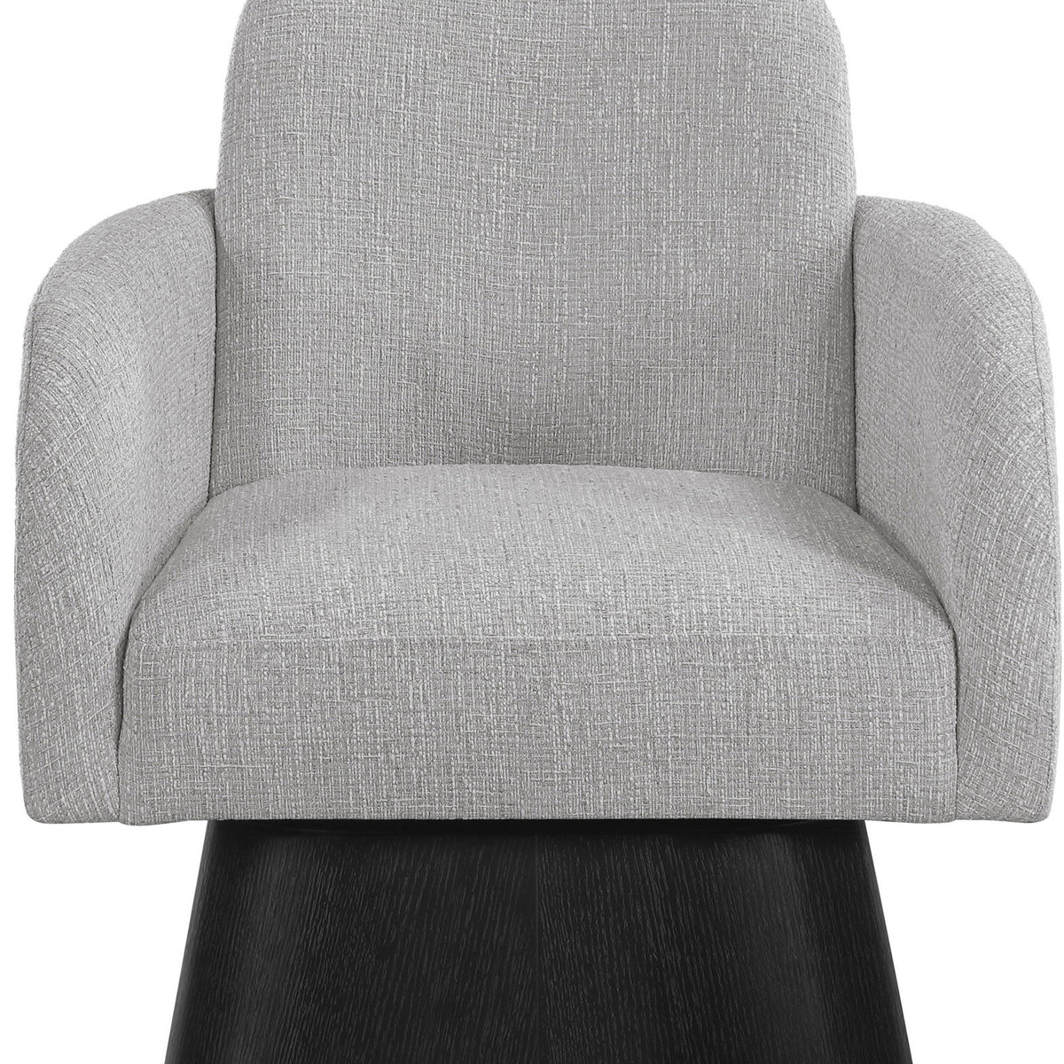 Marlowe - Linen Textured Fabric Upholstered Swivel Accent Chair - Stained Black