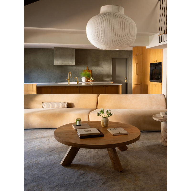 Naomi - 3 Piece Concave Modular Sectional - Golden Yellow