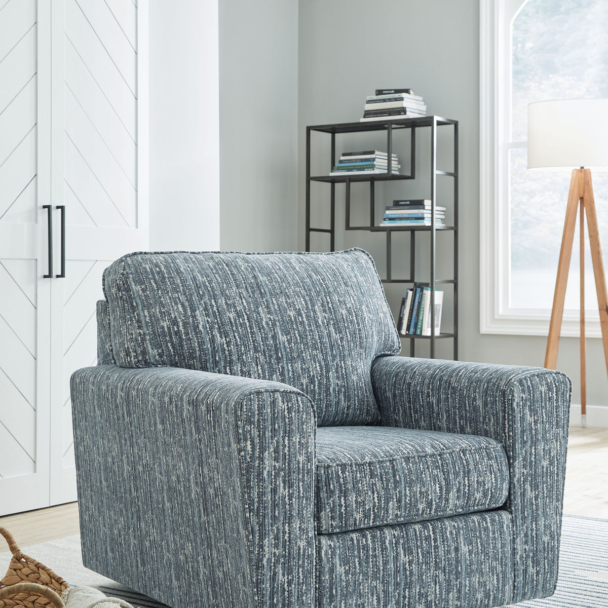 Aterburm - Twilight - Swivel Accent Chair