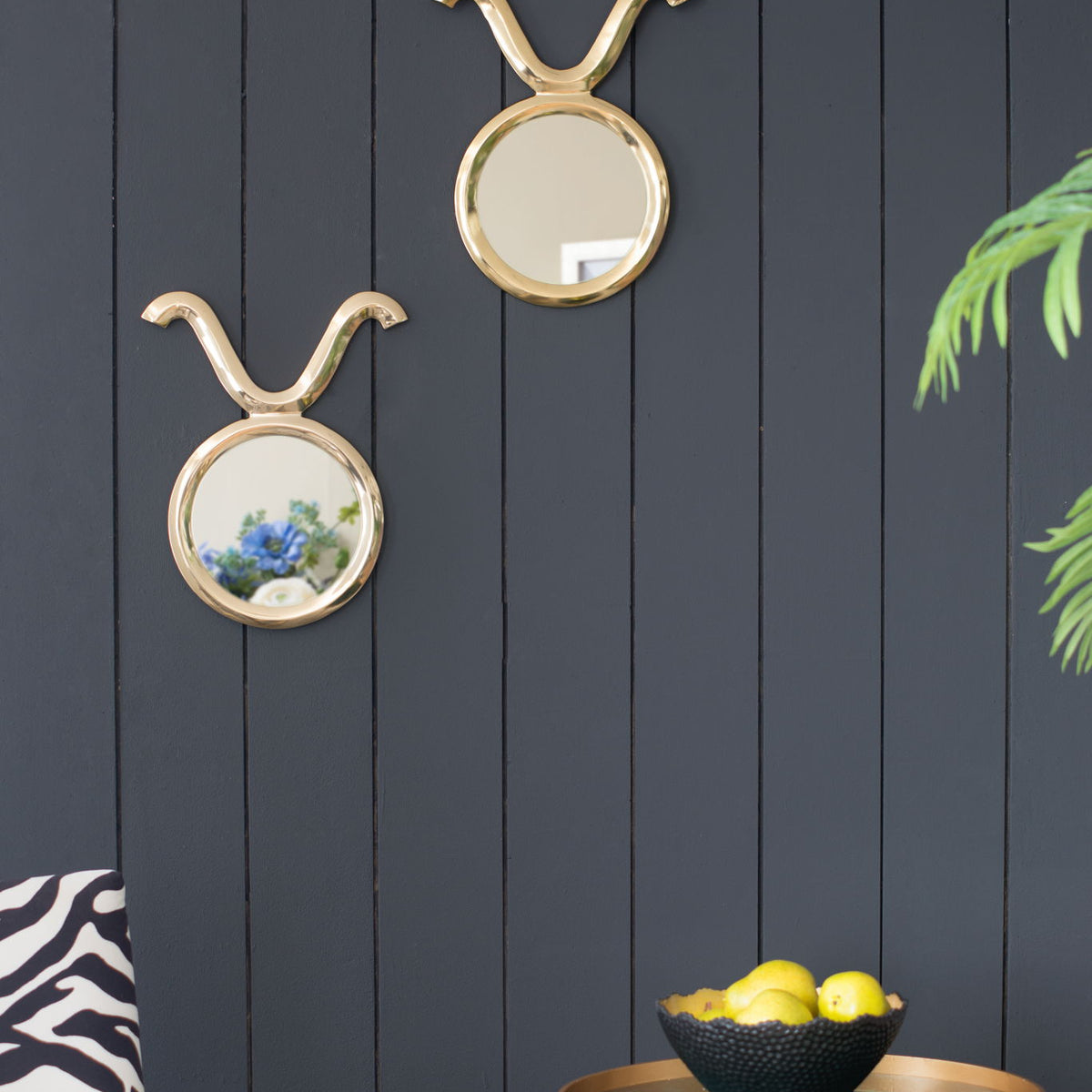 Modern Round Mirror With Aluminum Frame, Wall Decor For Entryway Living Room Hallway - Gold