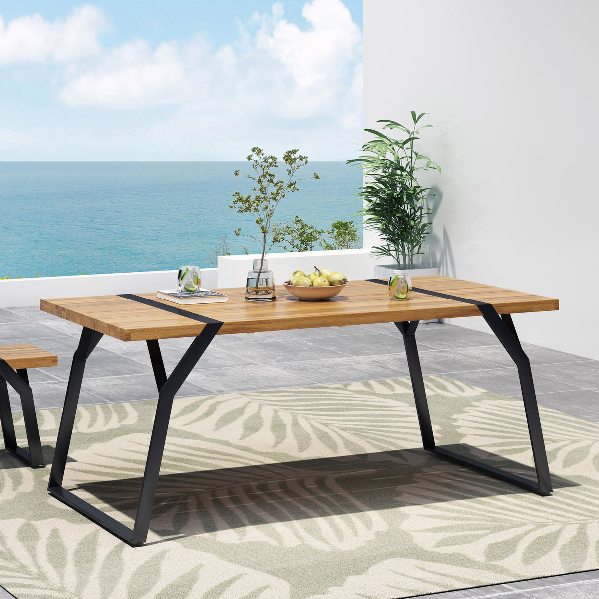 Zora - Dining Table Industrial & Iron Table - Black