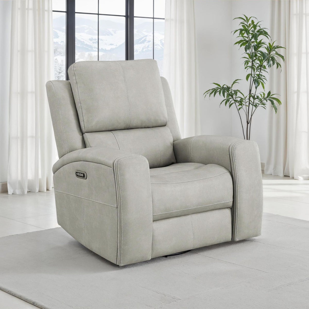Brickston Triple Power Swivel Glider Recliner Grey