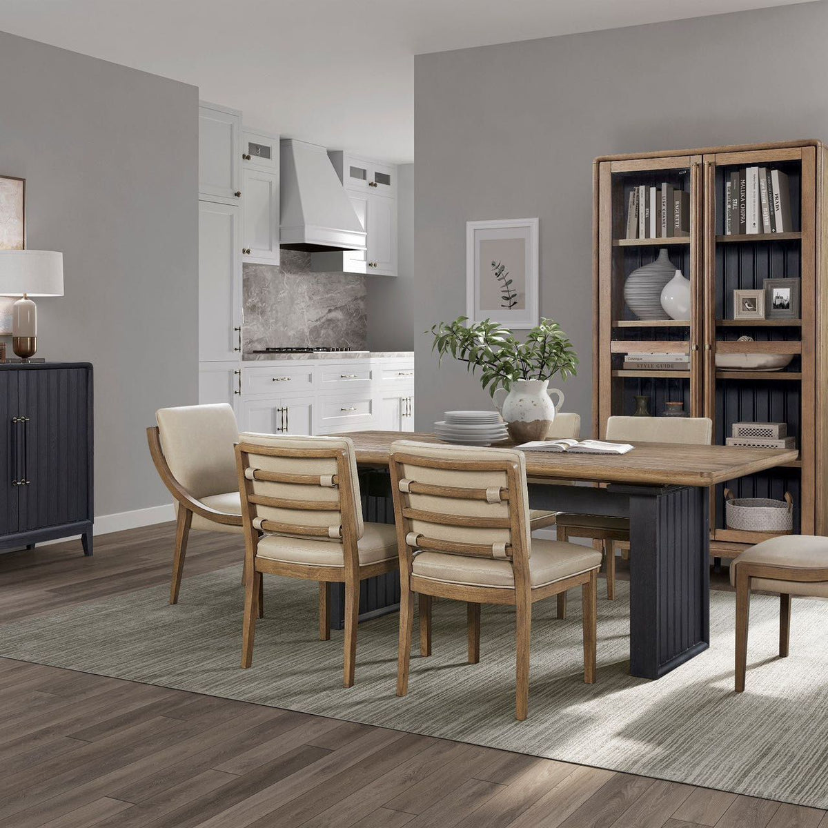 Double Pedestal Table Latte - Light Brown