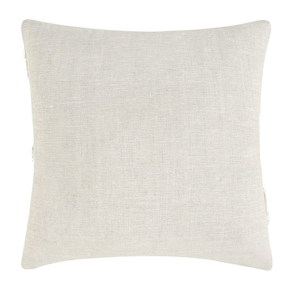 Solid light gray decorative pillow with smooth front panel