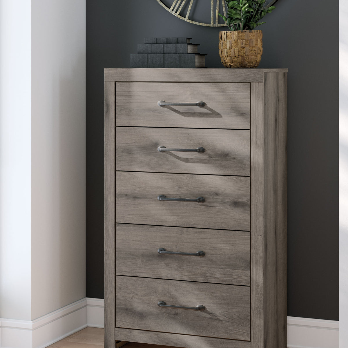 Graystorm - Brown Gray - Five Drawer Chest