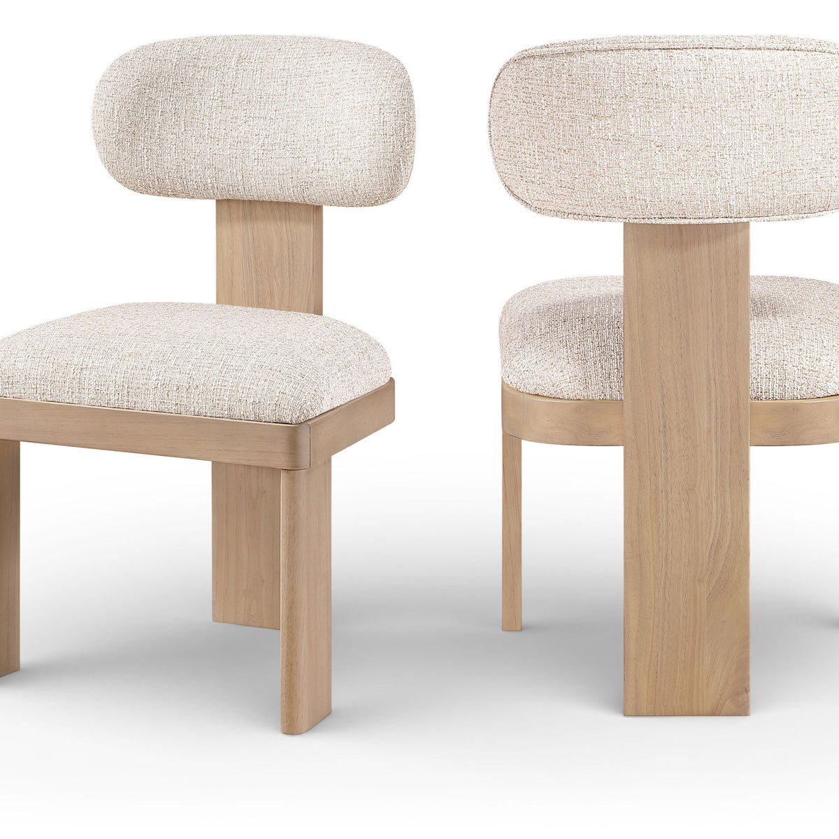 Timbra - Linen Textured Fabric Upholstered Dining Chair (Set of 2) - Natural Base