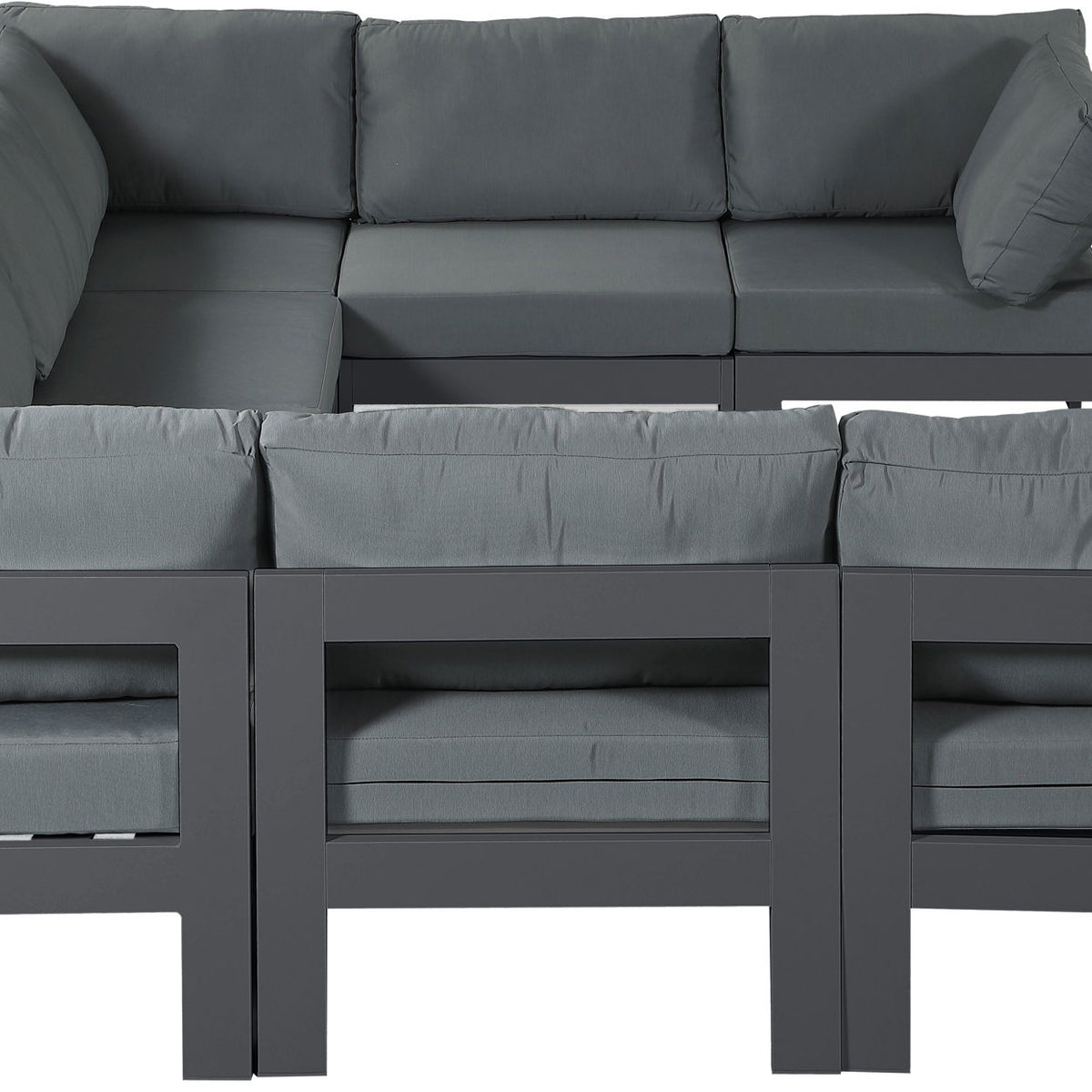 Nizuc - Outdoor Patio 8 Piece Modular Sectional With Gray Frame