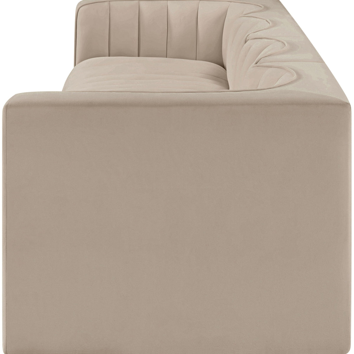 Rummi - Velvet Performance Fabric Upholstered 4 Piece Modular Sofa