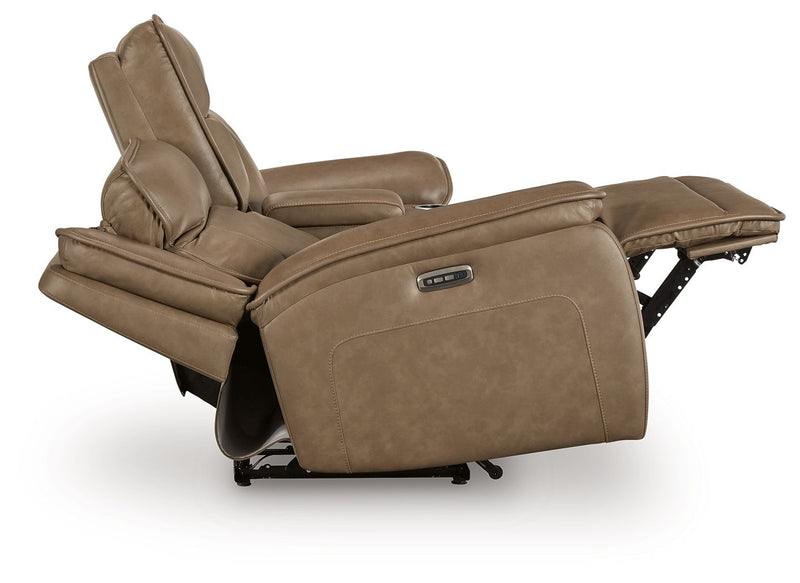Glencroft - Power Reclining Loveseat With Console / Adjustable Headrest - Sahara