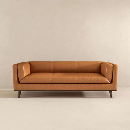 Ashcroft Furniture Cassidy Tan Genuine Leather Couch