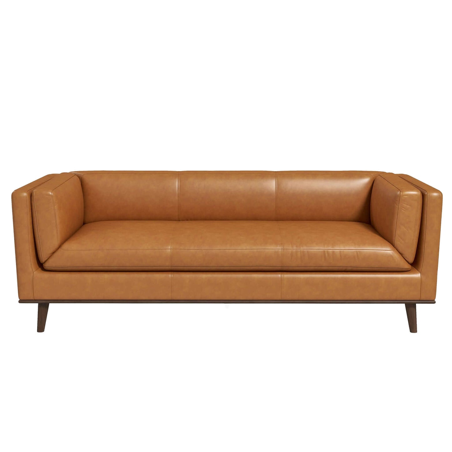 Ashcroft Furniture Cassidy Tan Genuine Leather Couch