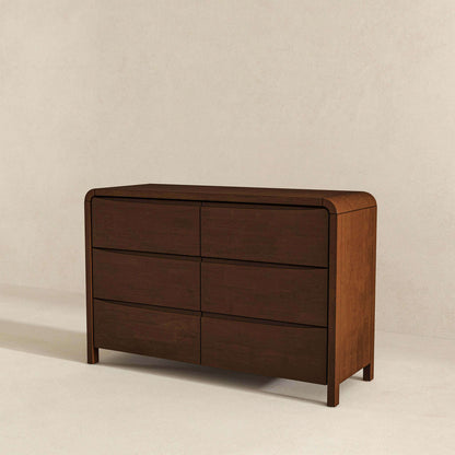 Ashcroft Furniture Lionel Mid Century Modern Solid Wood 6-Drawer Dresser