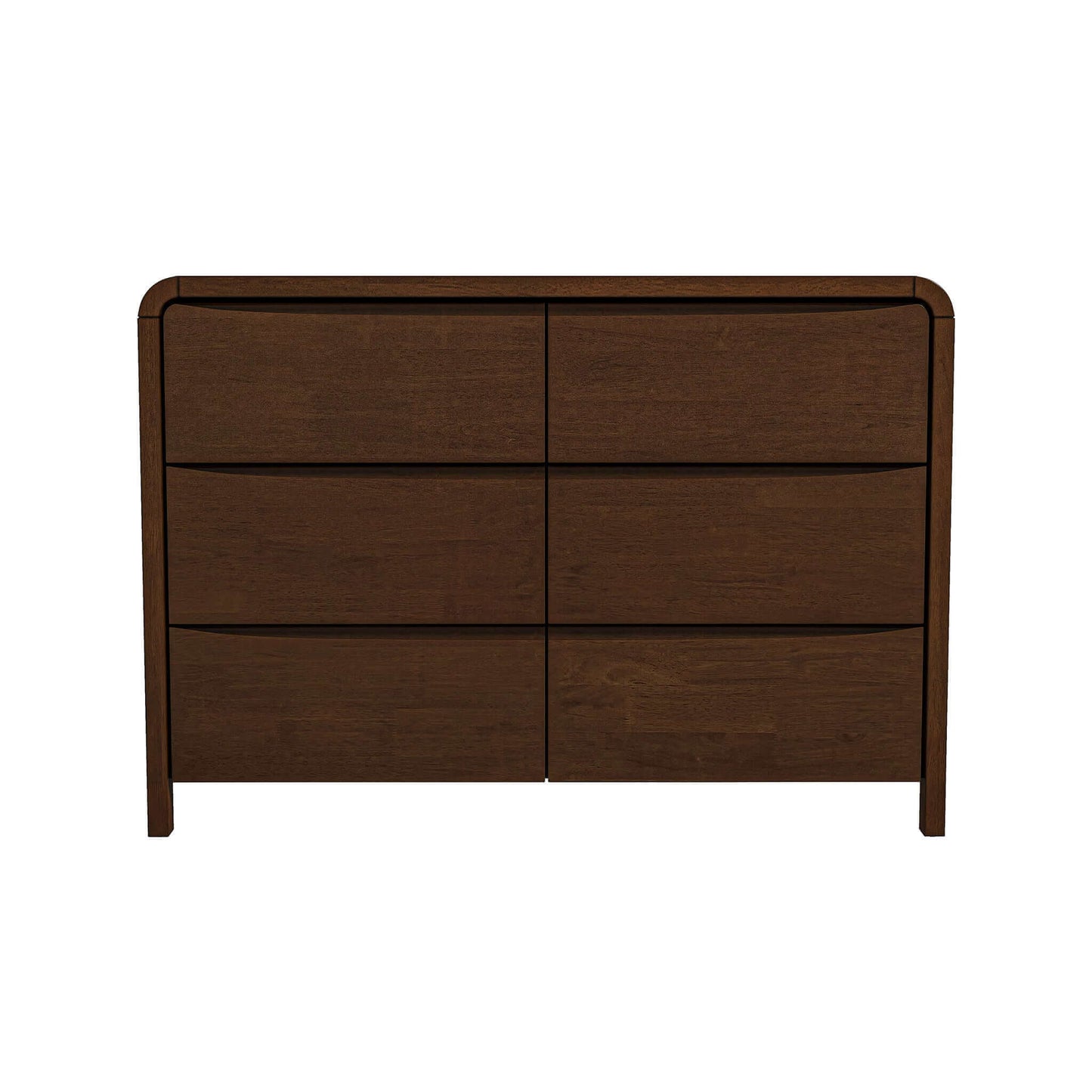 Ashcroft Furniture Lionel Mid Century Modern Solid Wood 6-Drawer Dresser