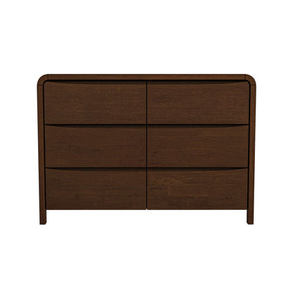 Ashcroft Furniture Lionel Mid Century Modern Solid Wood 6-Drawer Dresser