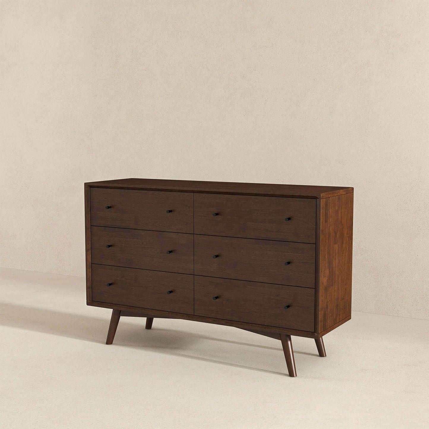 Ashcroft Furniture Mid Century Modern Walnut Dresser 6 Drawer