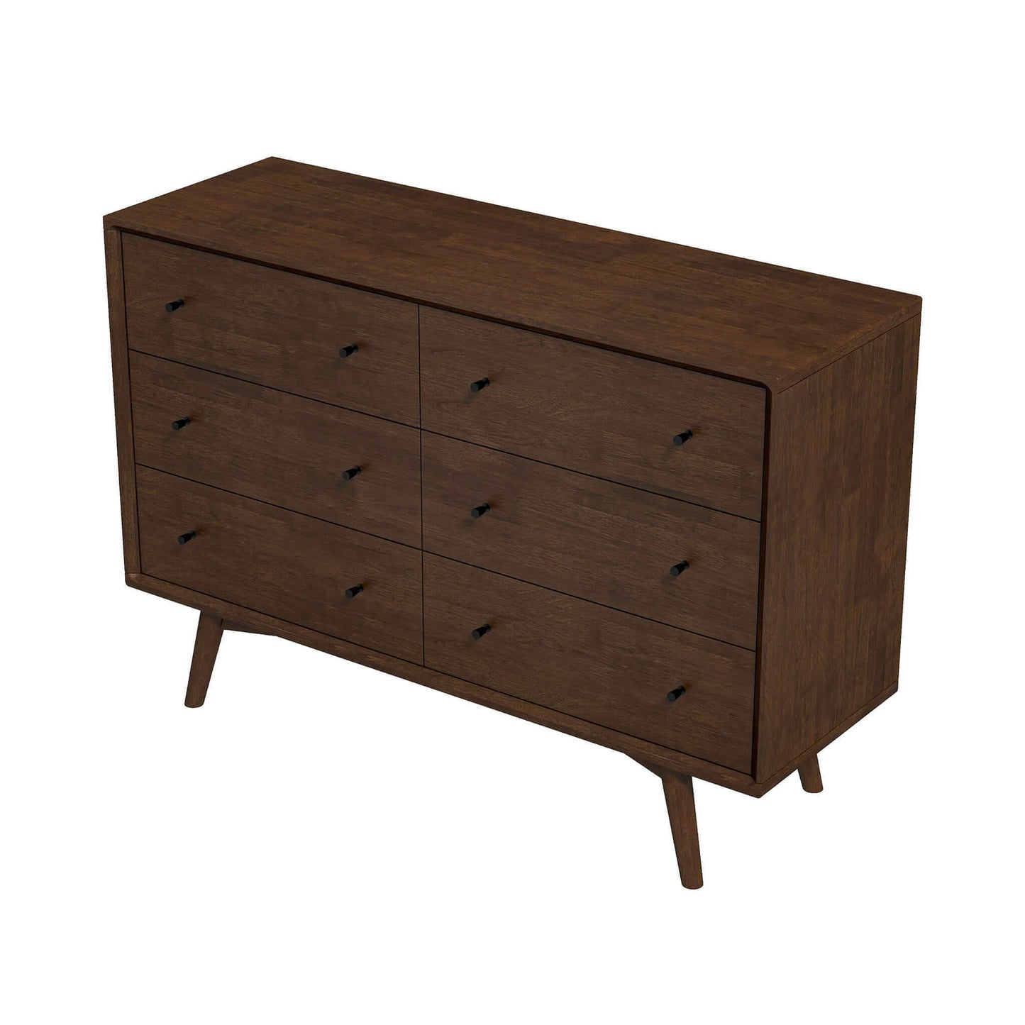 Ashcroft Furniture Mid Century Modern Walnut Dresser 6 Drawer