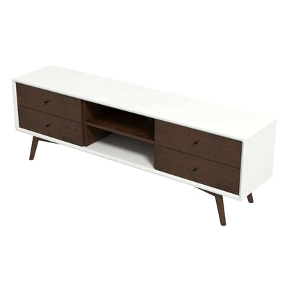 Ashcroft Furniture Caroline Walnut White TV Stand Up To 72"