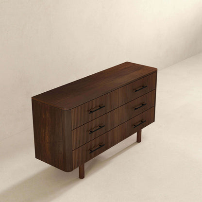 Ashcroft Furniture Logan Mid Century Modern Walnut Dresser With 6 Drawers