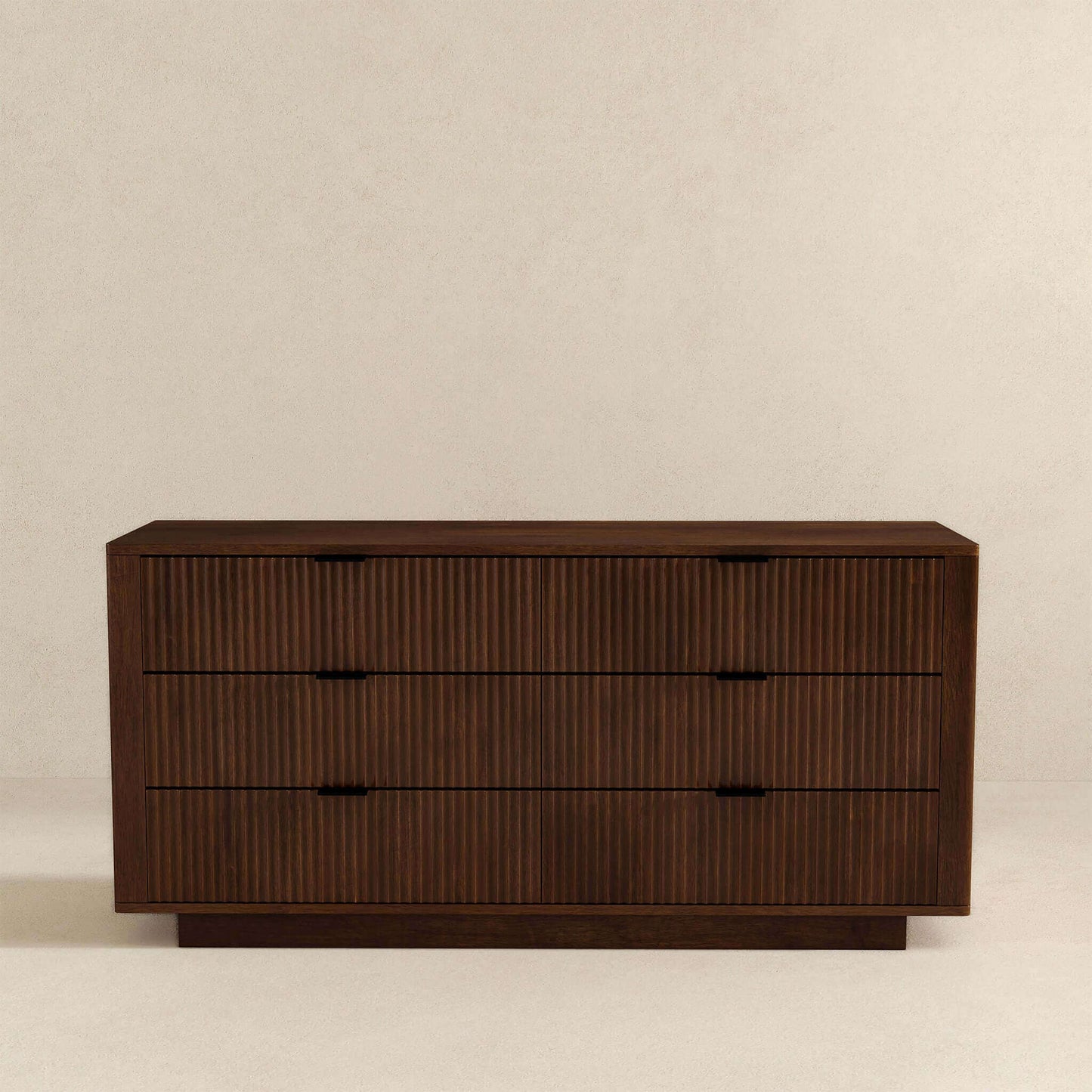 Ashcroft Furniture Lola Mid Century Modern Walnut Dresser With 6 Drawers