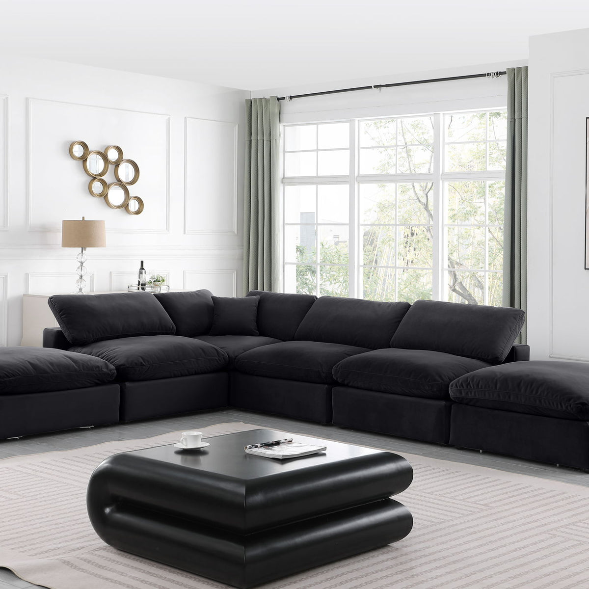 Comfy - 6 Piece Velvet Modular Sectional
