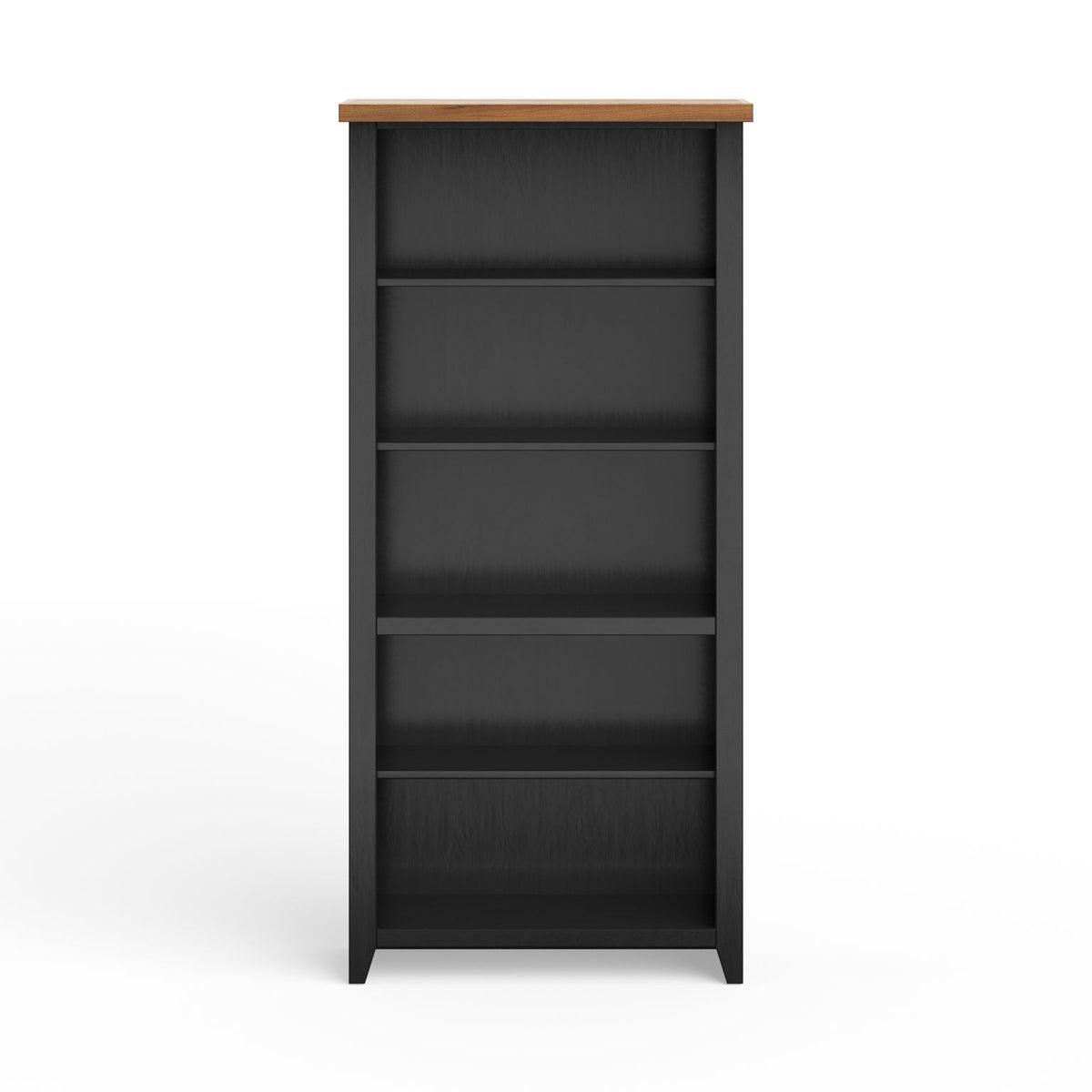 High 5 Shelf Bookcase - Black / Whiskey