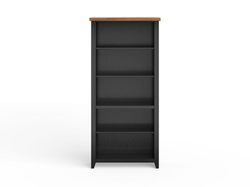 High 5 Shelf Bookcase - Black / Whiskey