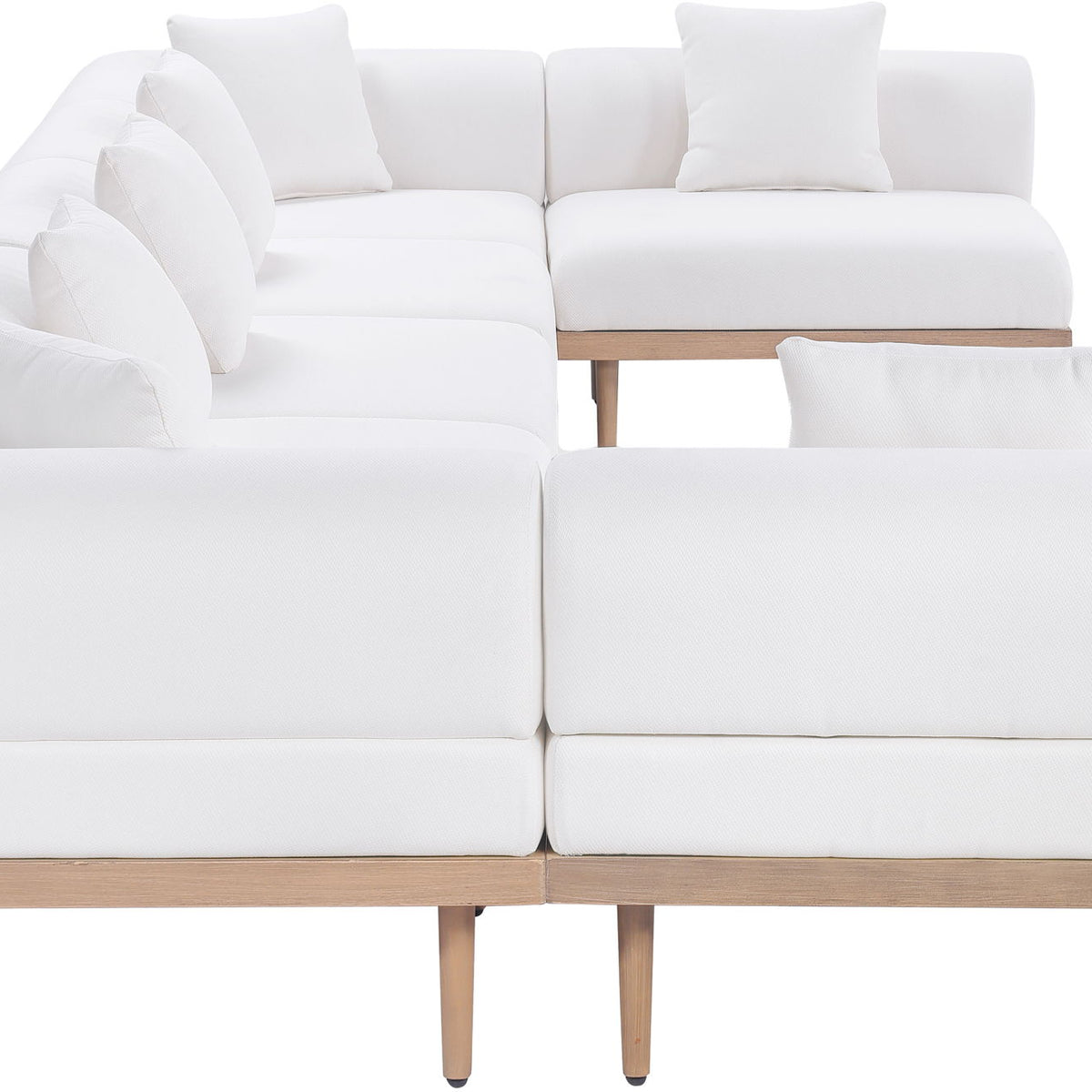 Laguna - 7 Piece Resilient Water Resistant Fabric 142" Upholstered Outdoor Patio Modular Sectional