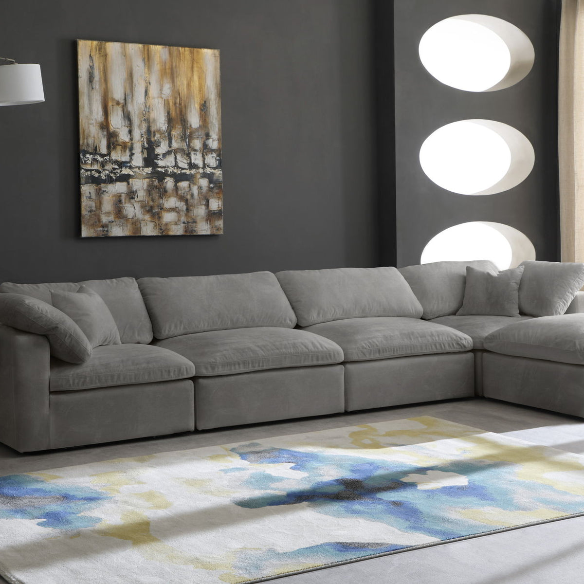 Cozy - 5 Piece Modular Sectional With Chaise