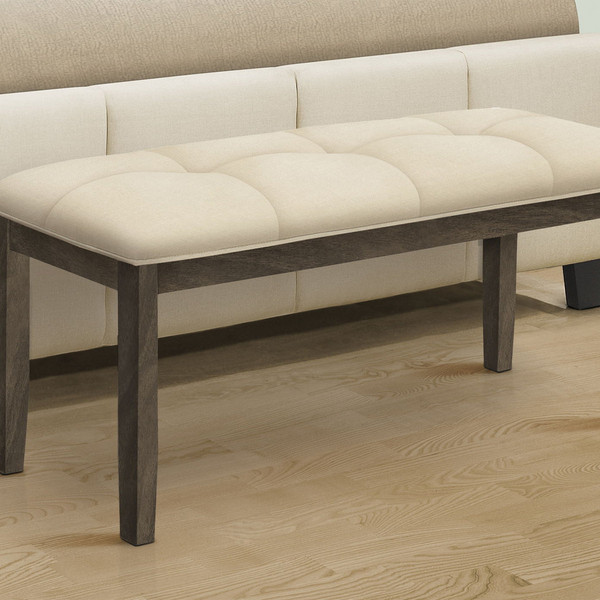 Bench, Rectangular, Hallway, Upholstered, Transitional - Cream