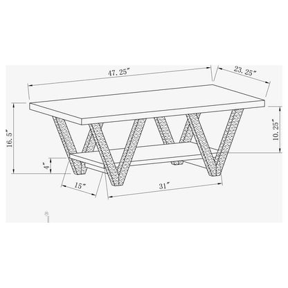 Stevens - Engineered Wood Coffee Table Antique - Gray And Black