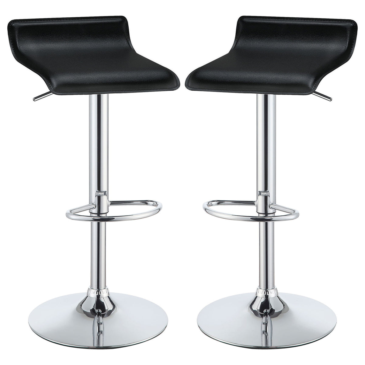 Backless Bar Stool With Adjustable Height - Black