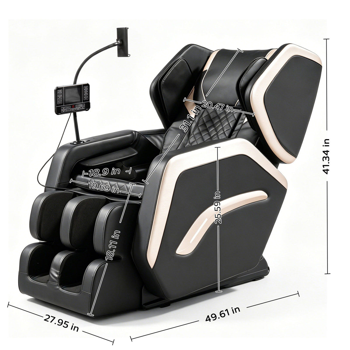 Zero Gravity Massage Chair Recliner With 10 Massage Heads And Full Body Air Pressure - Black