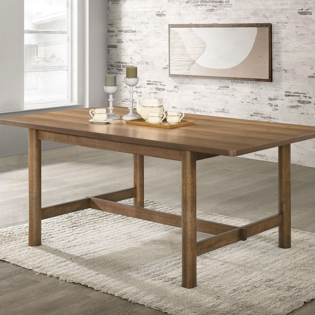 Crestmore 71-inch Rectangular Wood Dining Table Walnut