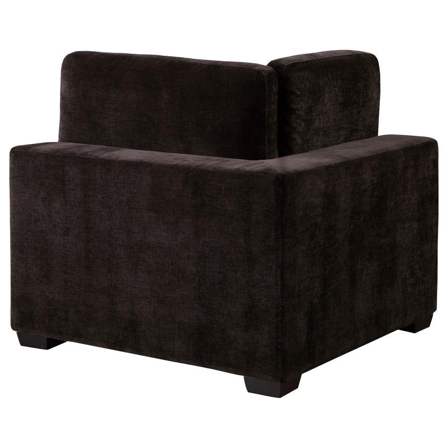 Lakeview - Upholstered Corner Chair - Dark Chocolate