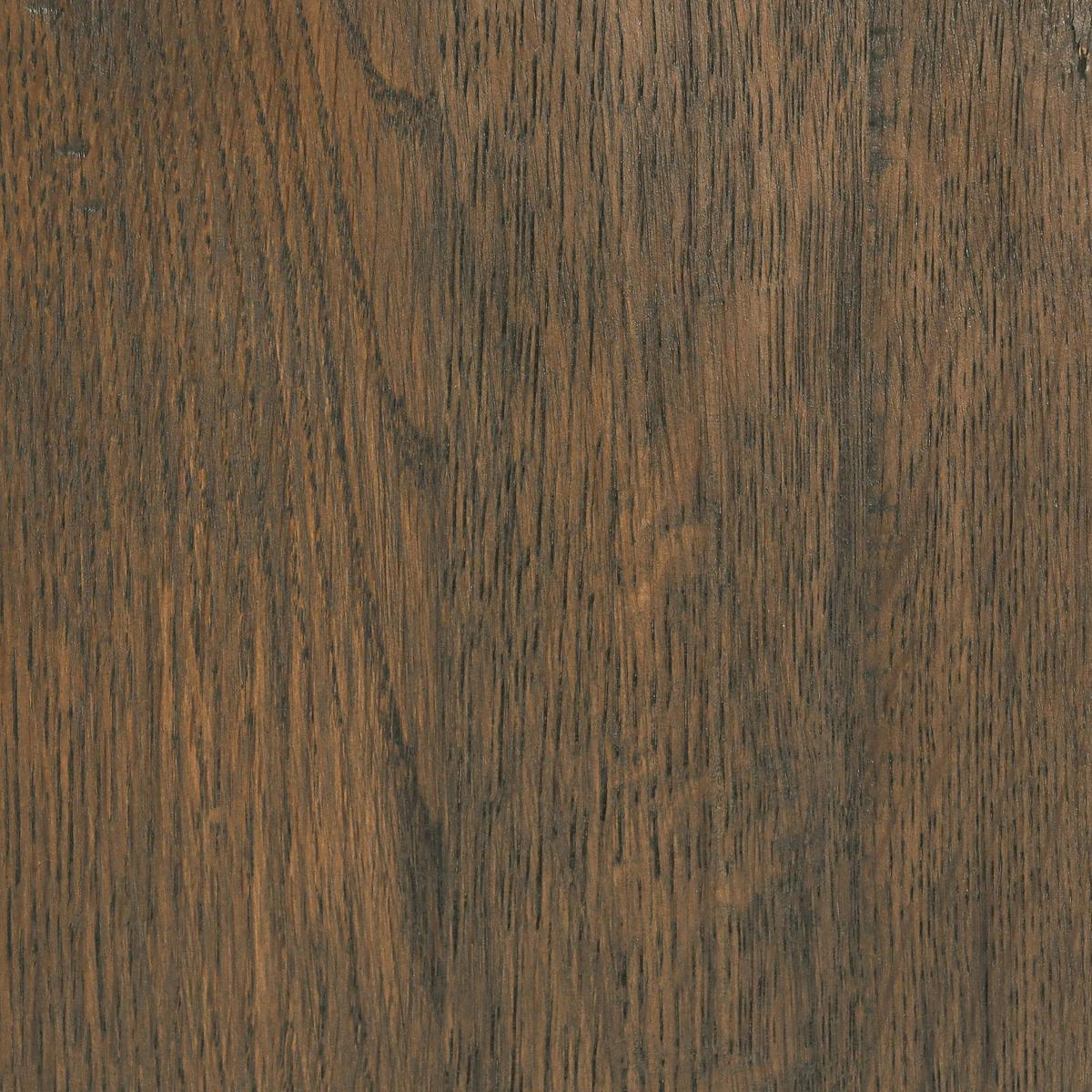 Close-up of dark wood grain finish on end table surface with visible texture.