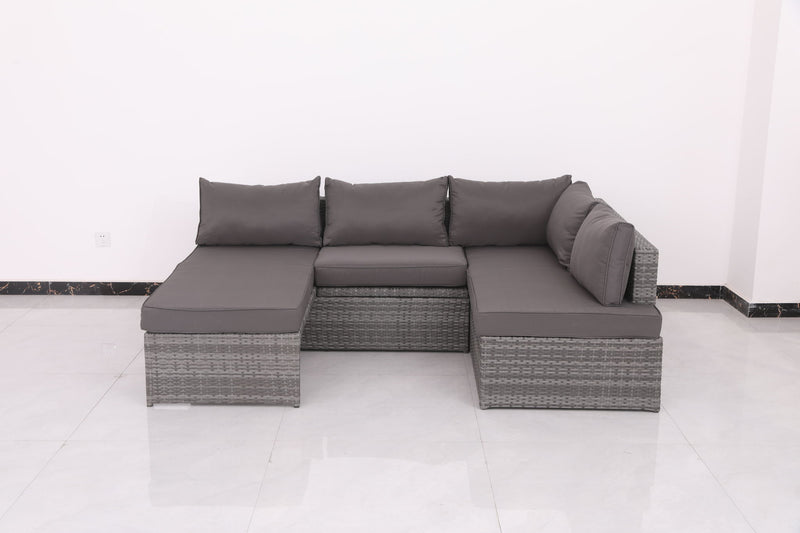 Patio Sofa With Cushions - Gray