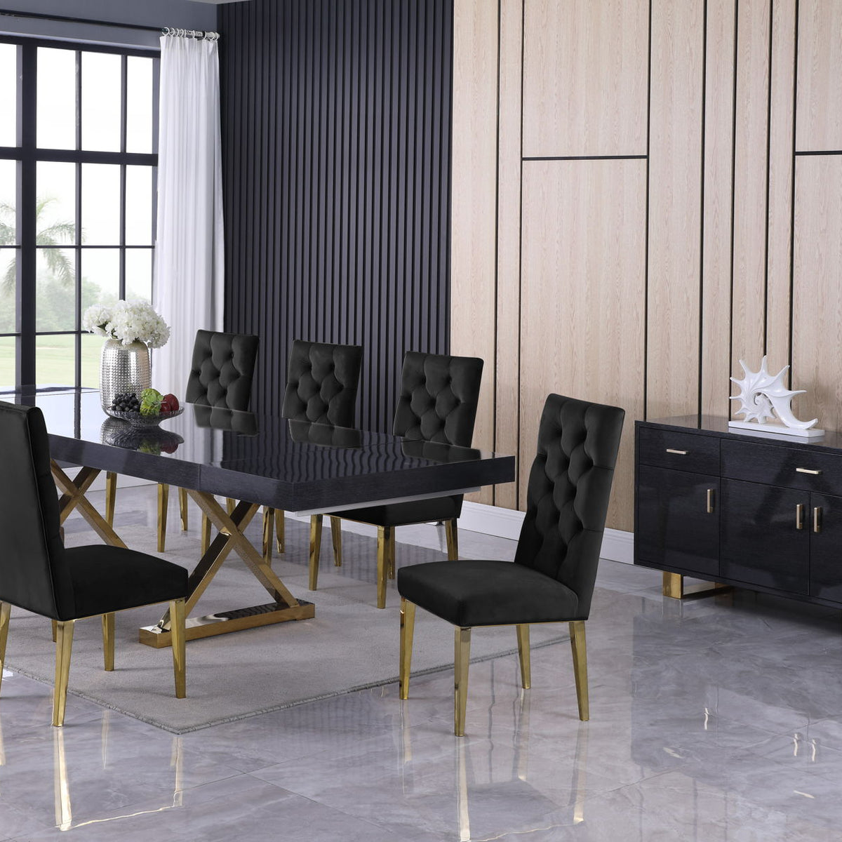 Excel - Extendable Dining Table with Gold Base