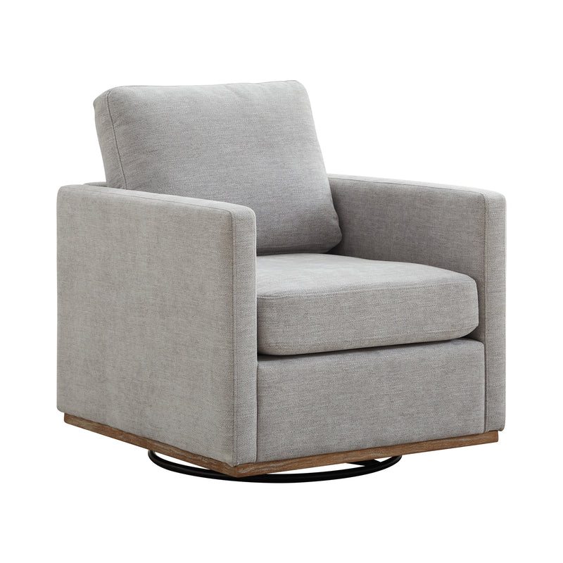 Modern Square Upholstered Swivel Accent Chair, Light Gray Chenille, 30.7'W for Living Room or Bedroom