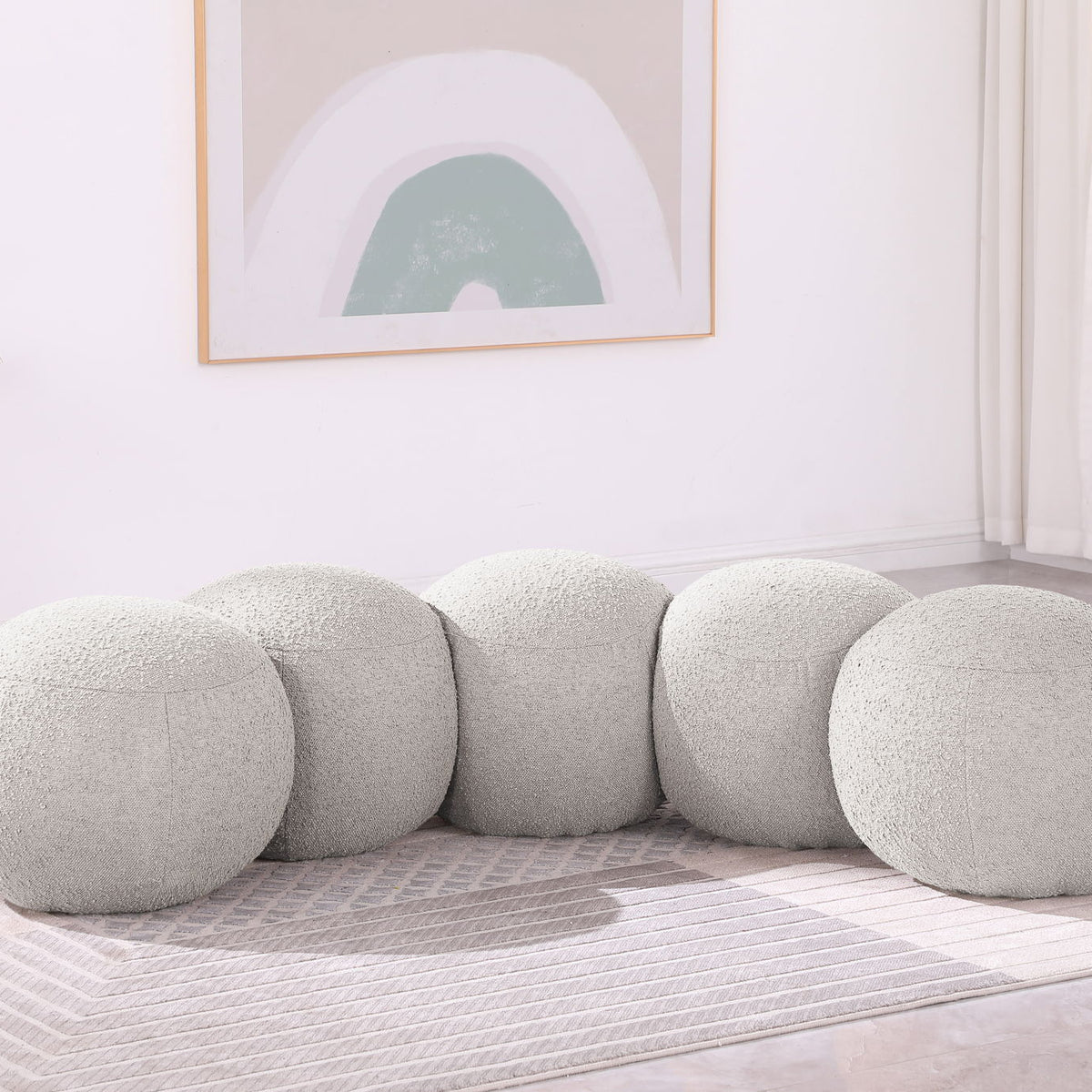Apollo - Boucle Fabric Bench