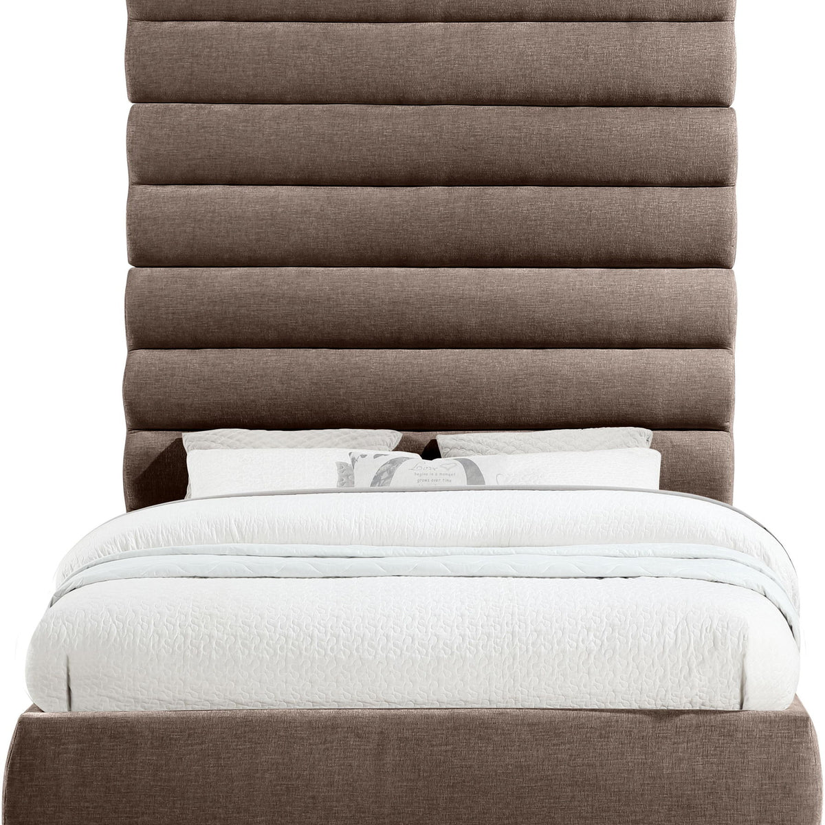 Adam - Chenille Fabric Bed With 89" Headboard