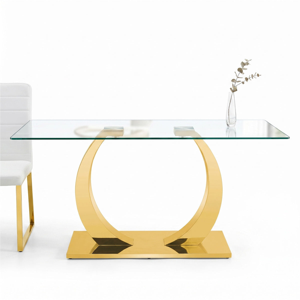 Dining Table For Living Spaces - Gold / Transparent