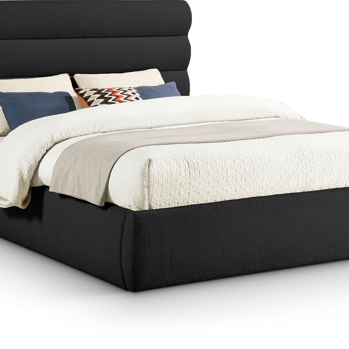 Adam - Boucle Fabric Bed With 52" Headboard