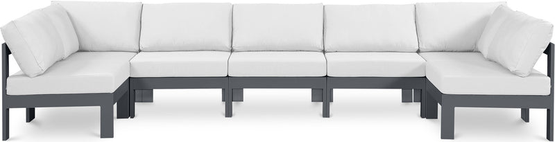 Nizuc - Outdoor Patio 7 Piece Modular Sectional With Gray Frame