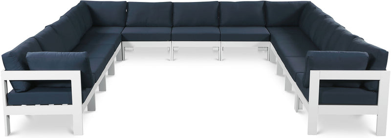 Nizuc - Outdoor Patio 13 Piece Modular Sectional With White Frame