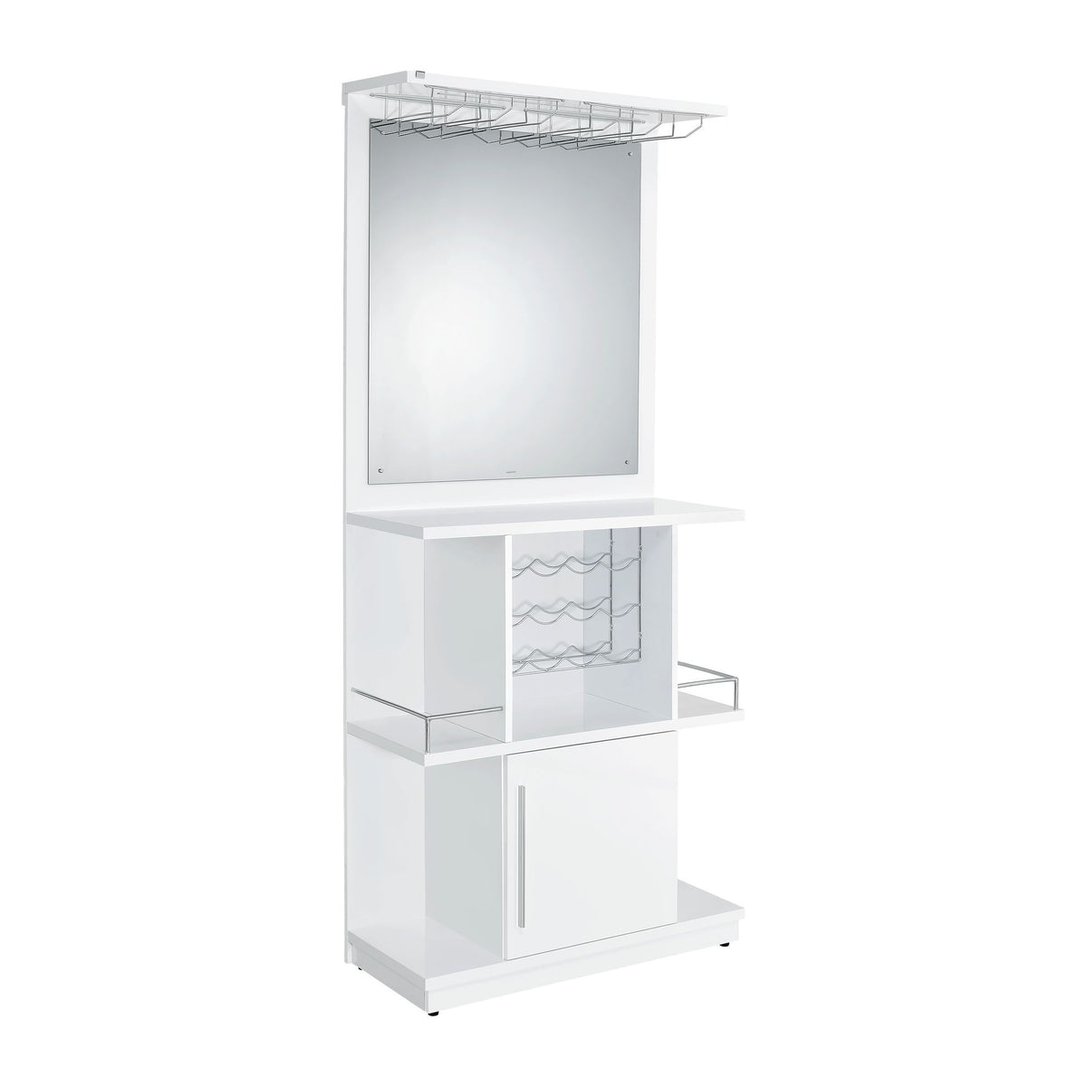 Wendolyn - Wine Cabinet With Light - Glossy White