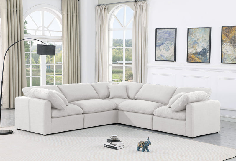 Indulge - Linen 5 Piece Modular Corner Sectional - White