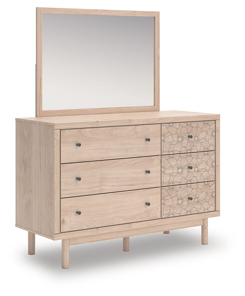 Arloster - 4 Pc. - Full Panel Storage Bed, Dresser, Mirror And Nightstand - Tan